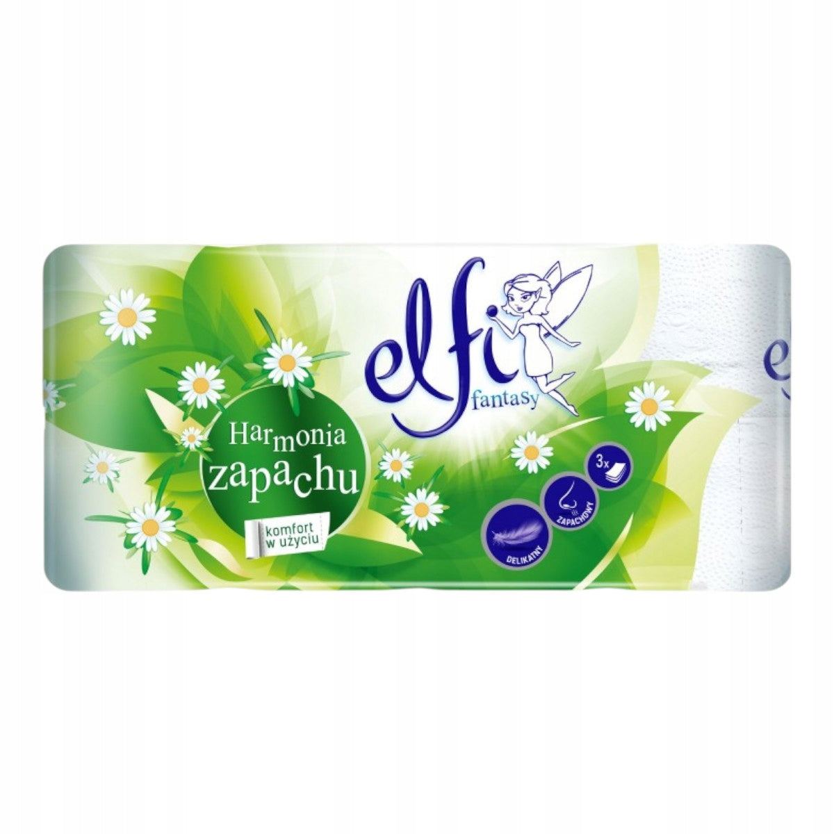 Papier toaletowy Elfi Fantasy Harmonia zapachu 8 rolek 3-warstwowy rumianek
