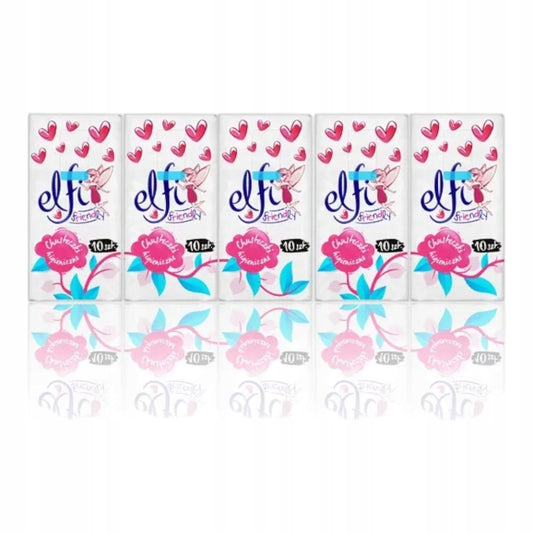 Chusteczki higieniczne Elfi Friendly 10x10szt 2w miękkie delikatne PZH