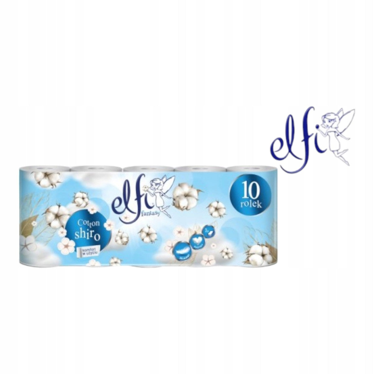Papier toaletowy Elfi Fantasy Cotton Shiro 10 rolek 3-warstwowy zapachowy