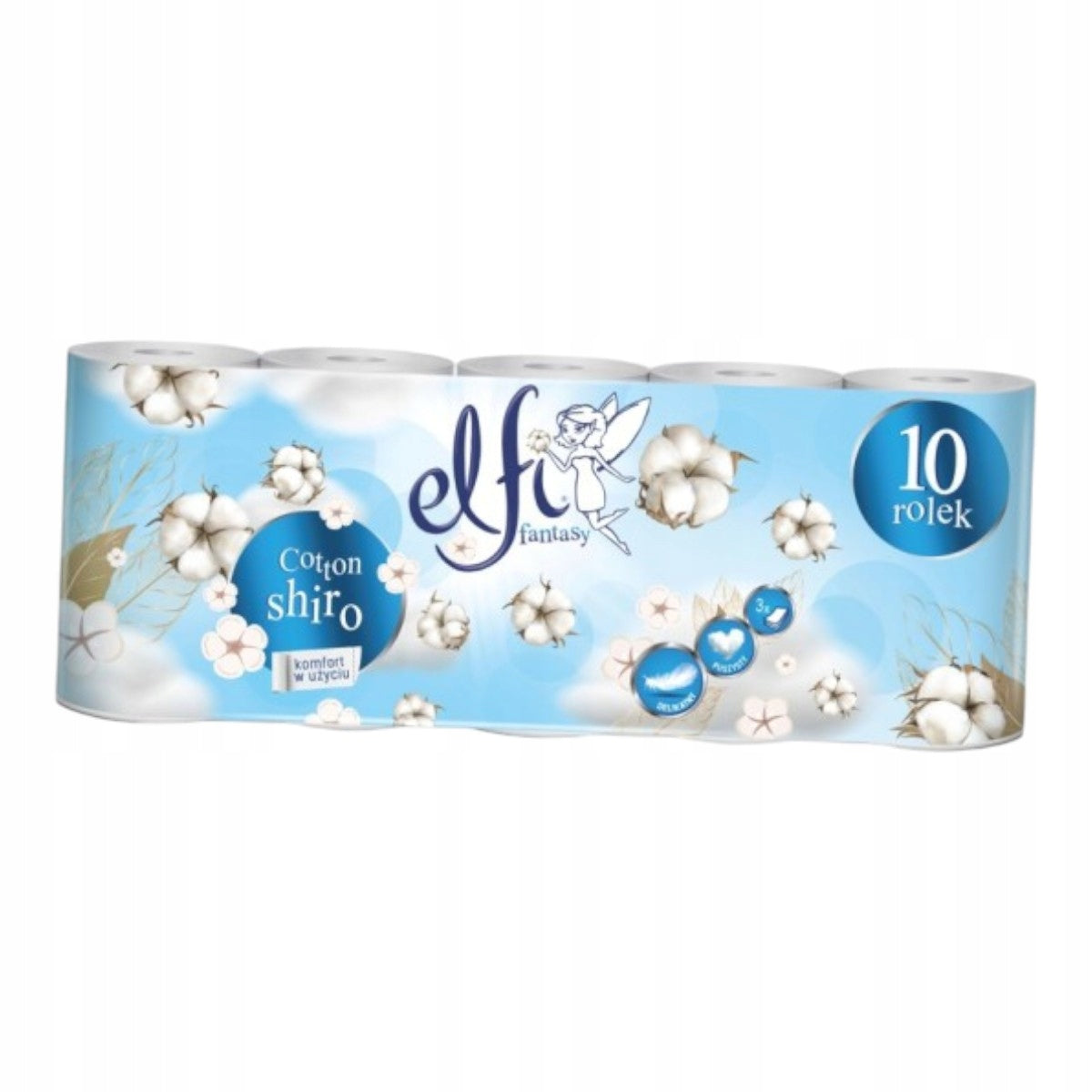 Papier toaletowy Elfi Fantasy Cotton Shiro 10 rolek 3-warstwowy zapachowy
