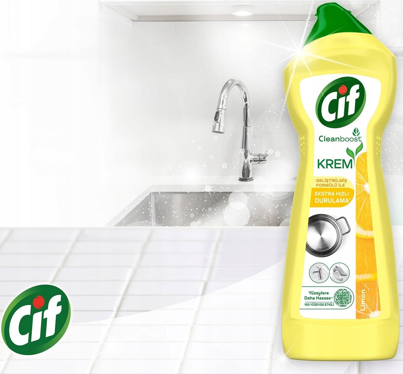 Mleczko do czyszczenia CIF Cleanboost uniwersalne - 10x cytryna 500 ml
