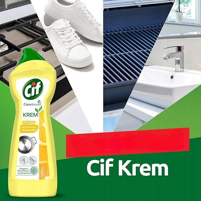Mleczko do czyszczenia CIF Cleanboost uniwersalne - 10x cytryna 500 ml