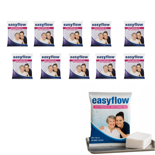 EasyFlow Gąbki myjki 10x20 szt.  z mydłem do mycia ciała dla seniorów i chorych