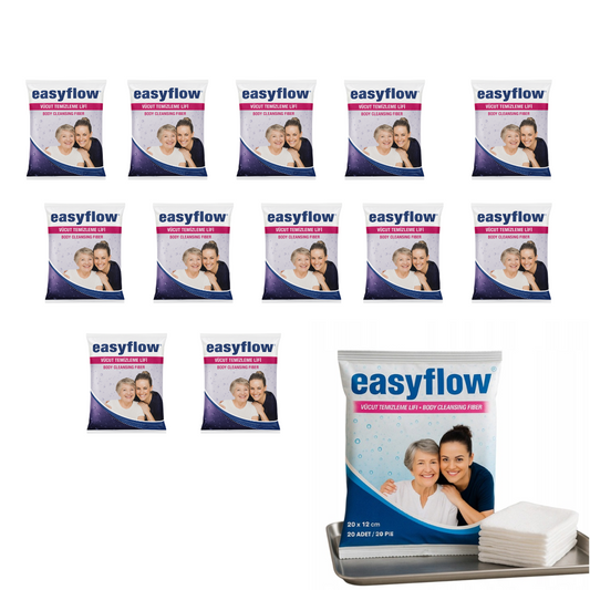 EasyFlow Gąbki myjki 12x20 szt.  z mydłem do mycia ciała dla seniorów i chorych