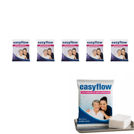 EasyFlow Gąbki myjki 5x20 szt.  z mydłem do mycia ciała dla seniorów i chorych