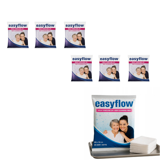 EasyFlow Gąbki myjki 6x20 szt.  z mydłem do mycia ciała dla seniorów i chorych