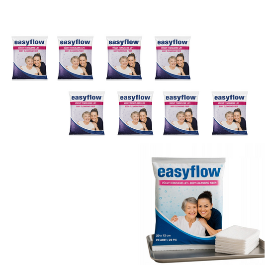 EasyFlow Gąbki myjki 8x20 szt.  z mydłem do mycia ciała dla seniorów i chorych