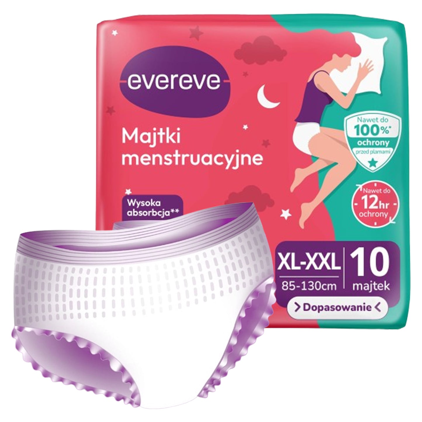 10 szt. - Majtki chłonne menstruacyjne dla Kobiet - EVEREVE