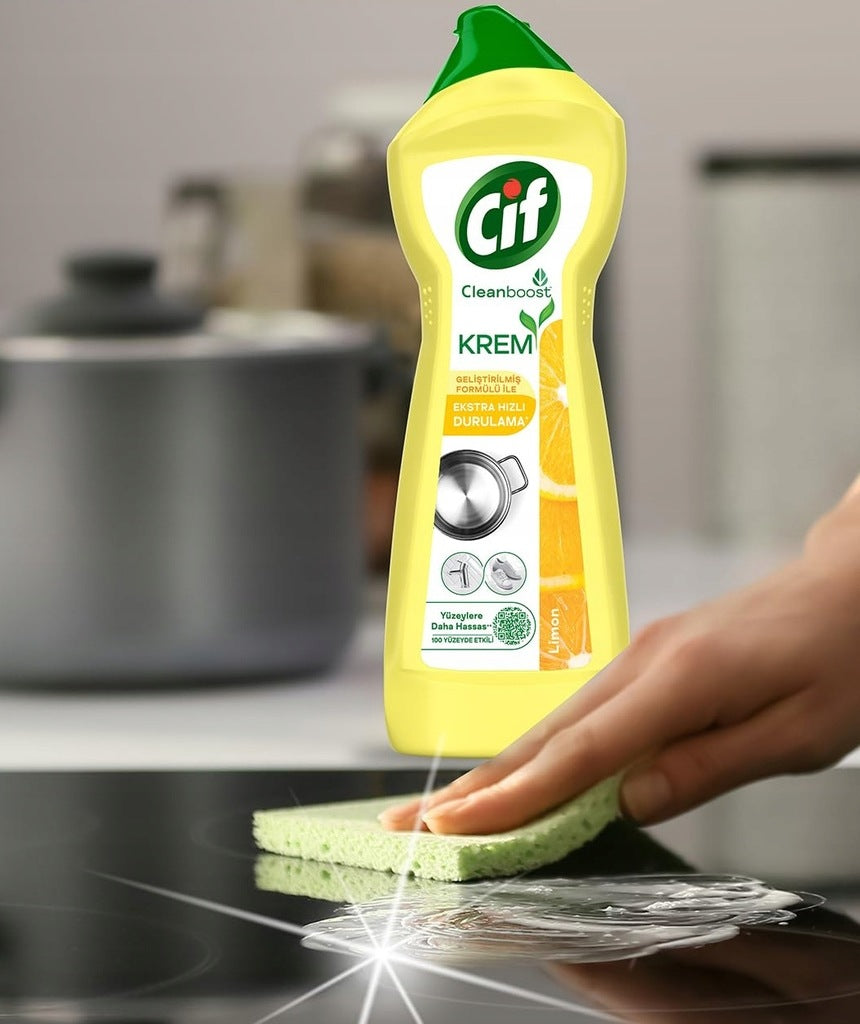 Mleczko do czyszczenia CIF Cleanboost uniwersalne - cytryna 500 ml