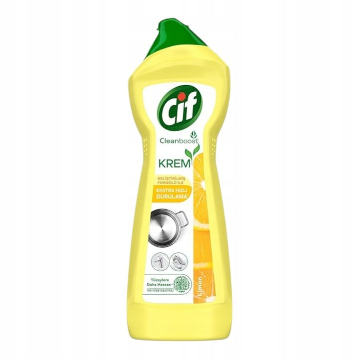 Mleczko do czyszczenia CIF Cleanboost uniwersalne - cytryna 500 ml
