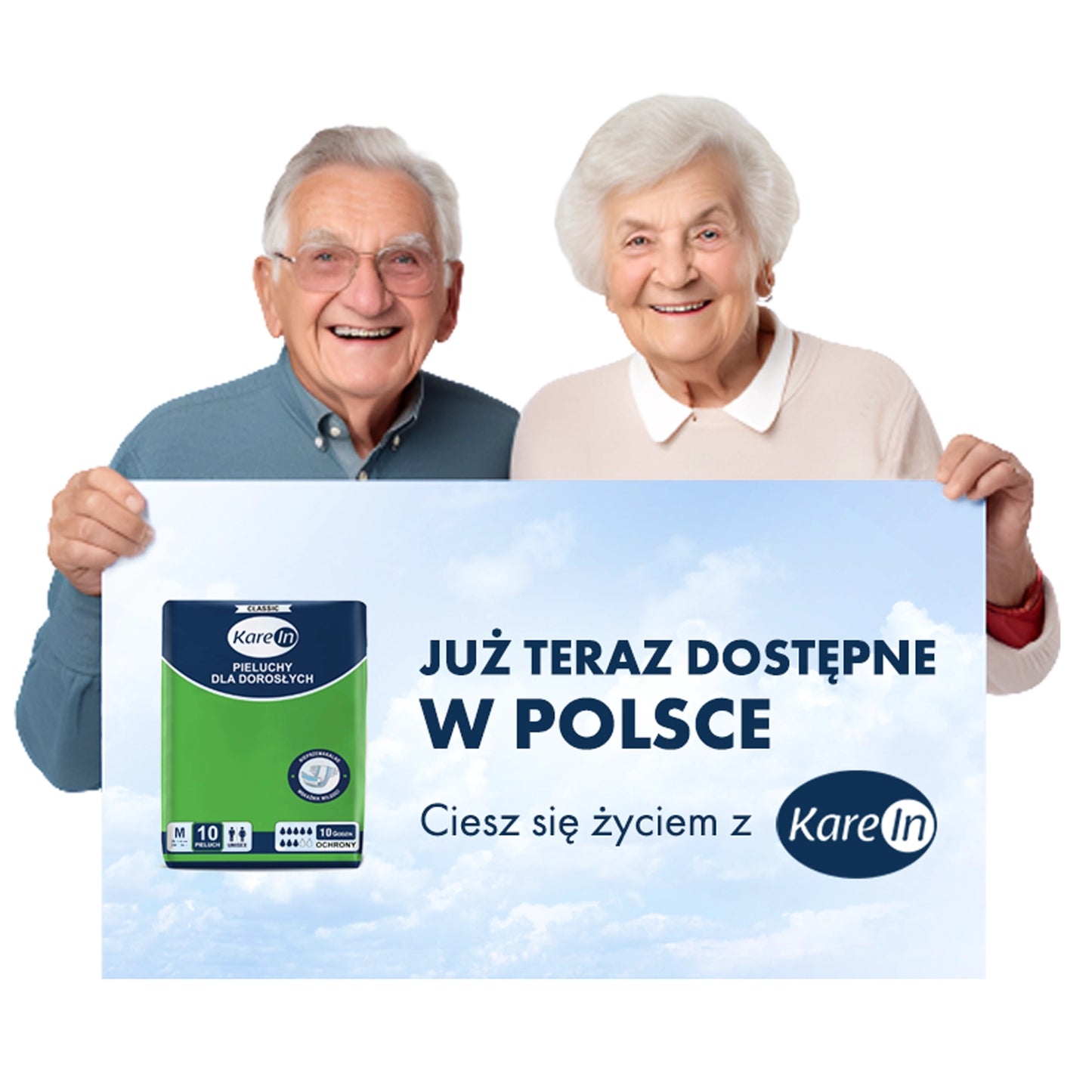 30 szt. - Pieluchy dla dorosłych (do 10h ochrony) - KAREIN Classic