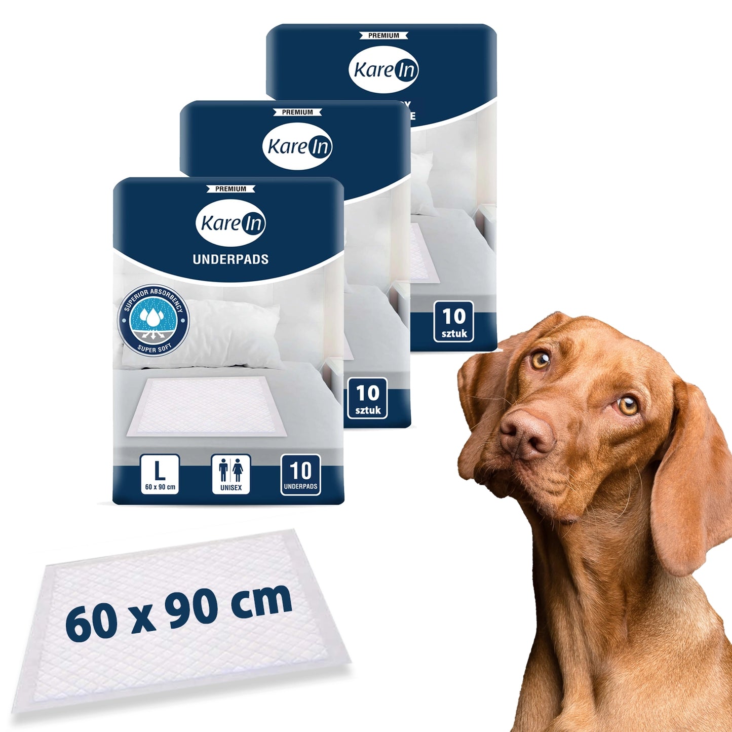 30 sztuk . Podkłady higieniczne dla psów PREMIUM 60-90 cm