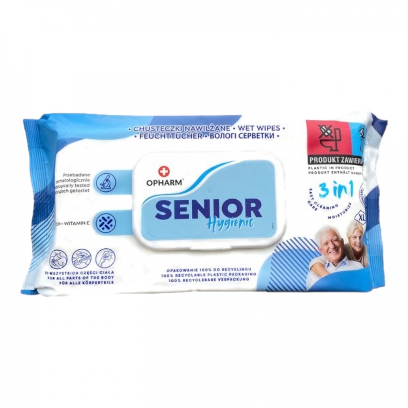 Opharm Senior Hygenic 72 szt - chusteczki higieniczne nawiliżane