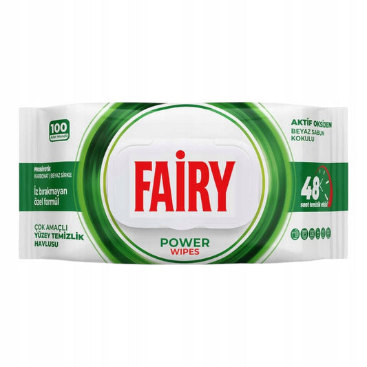 Nawilżane chusteczki do czyszczenia Fairy Power 100 szt.