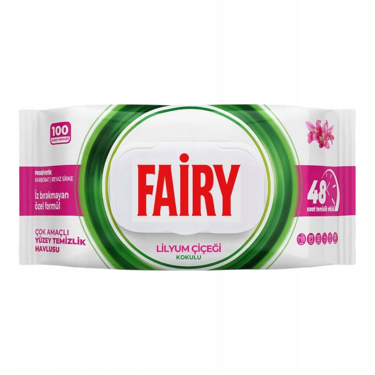 Nawilżane chusteczki do czyszczenia Fairy Lilia 100 szt.