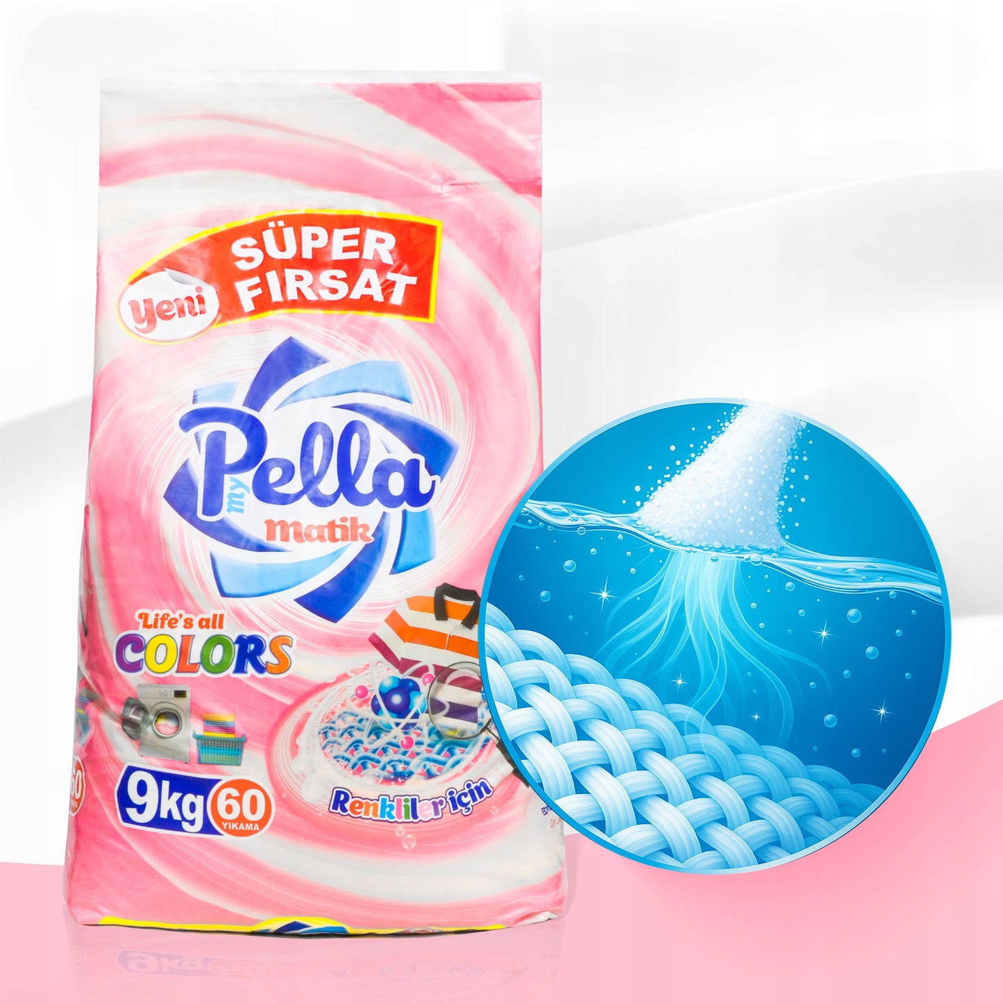 Proszek do prania kolorów My Pella Matik 9kg 60 prań