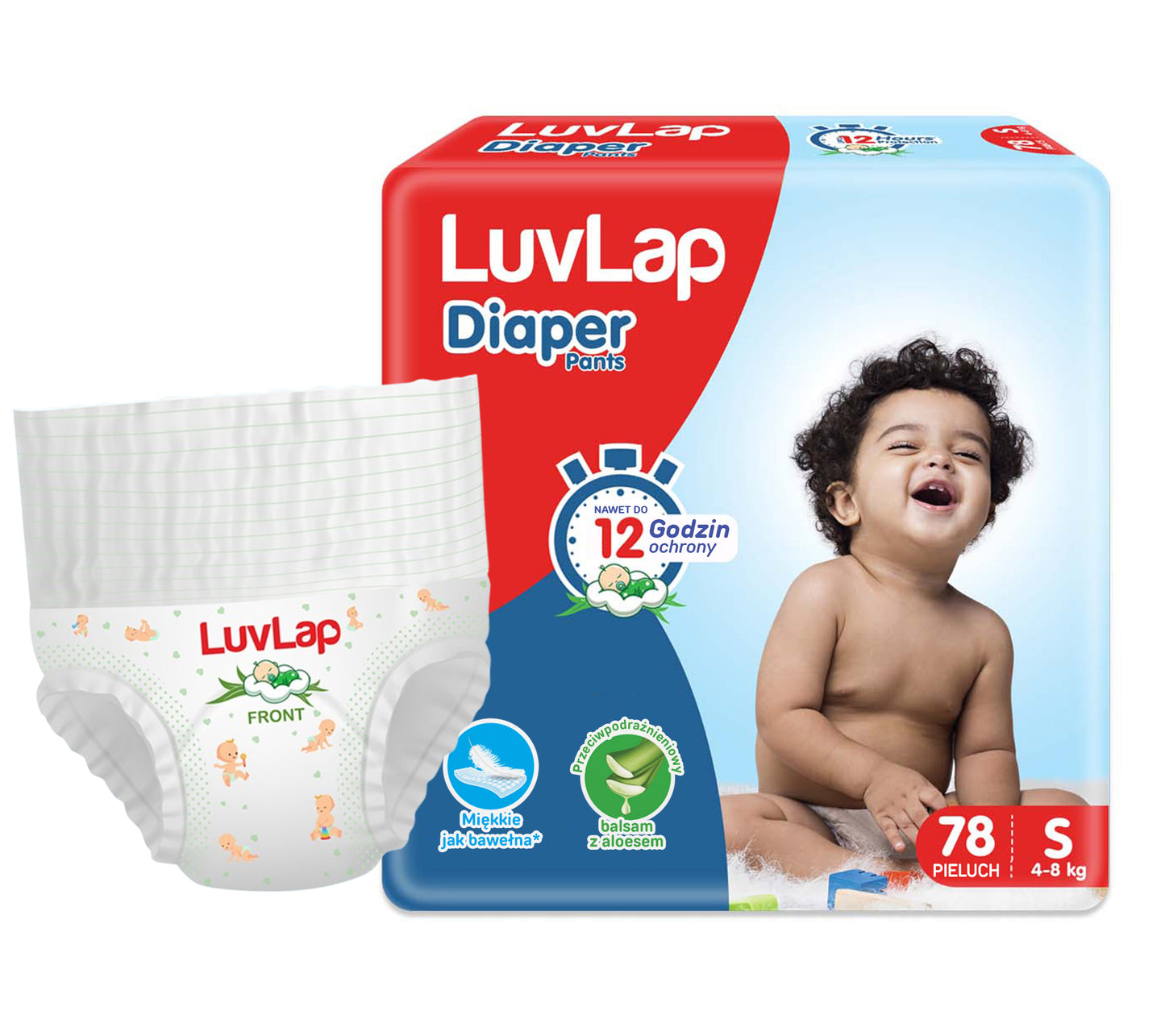 Pieluchomajtki dla dzieci LuvLap z aloesem 12h ochrony