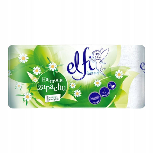 Papier toaletowy Elfi Fantasy Harmonia zapachu 8 rolek 3-warstwowy rumianek