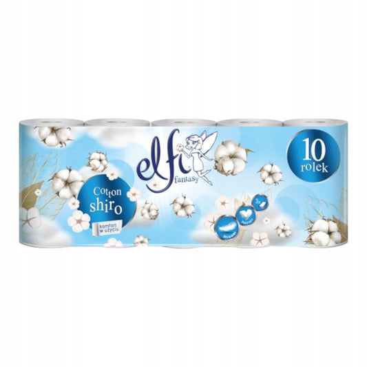 Papier toaletowy Elfi Fantasy Cotton Shiro 10 rolek 3-warstwowy zapachowy