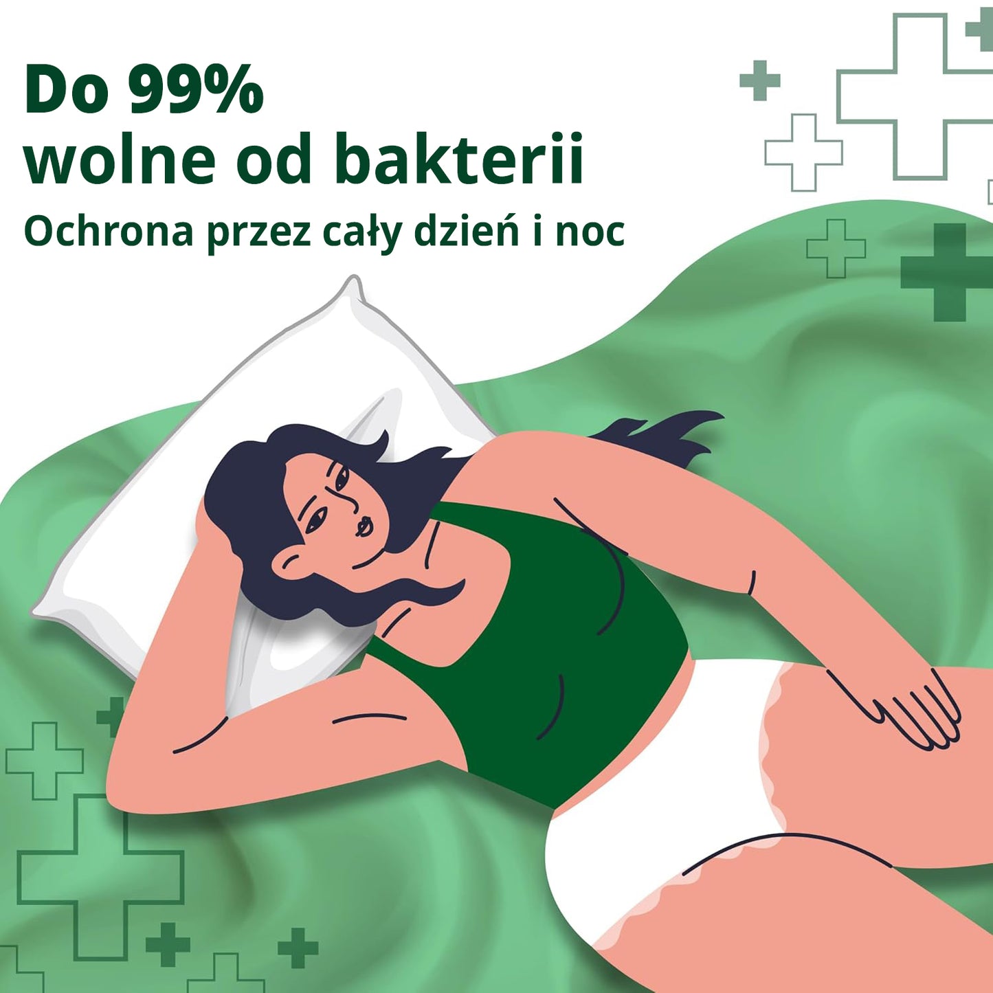 10 szt. - Nocne majtki chłonne menstruacyjne antybakteryjne dla kobiet - EVEREVE