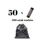 Kangoo Bags  500 sztuk ( 50 rolek po 10 sztuk)- Worki na śmieci z taśmą 500 x 60L – extra mocne, idealne do pampersów i odpadów medycznych