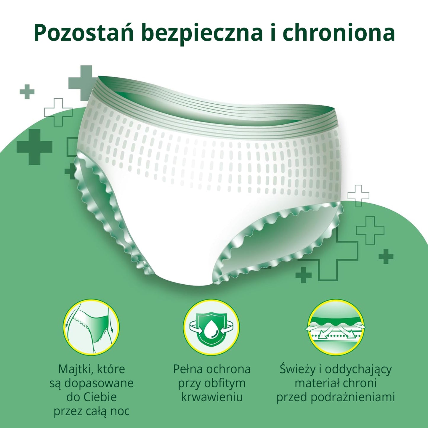 10 szt. - Nocne majtki chłonne menstruacyjne antybakteryjne dla kobiet - EVEREVE