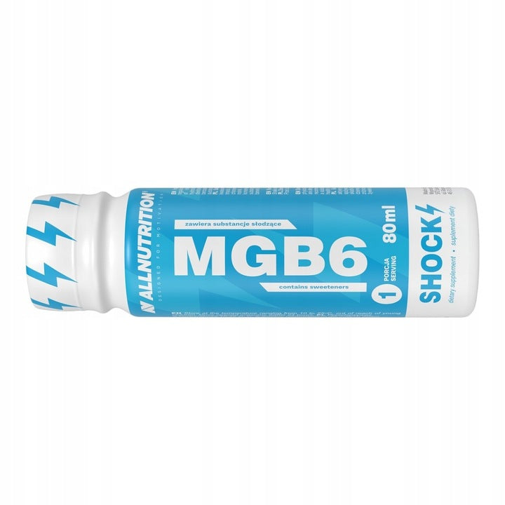 ALLNUTRITION MGB6 SHOCK SHOT Magnez B6 B12 80ml Energia zmęczenie skupienie