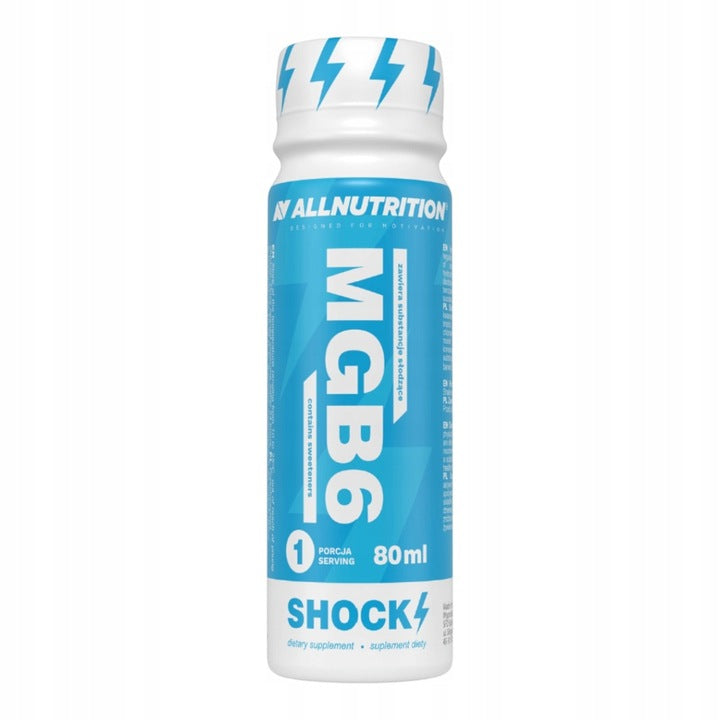 ALLNUTRITION MGB6 SHOCK SHOT Magnez B6 B12 80ml Energia zmęczenie skupienie