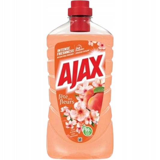 Ajax Płyn do Mycia Podłóg Kwiat brzoskwini 1L Bez Smug 24h Zapachu