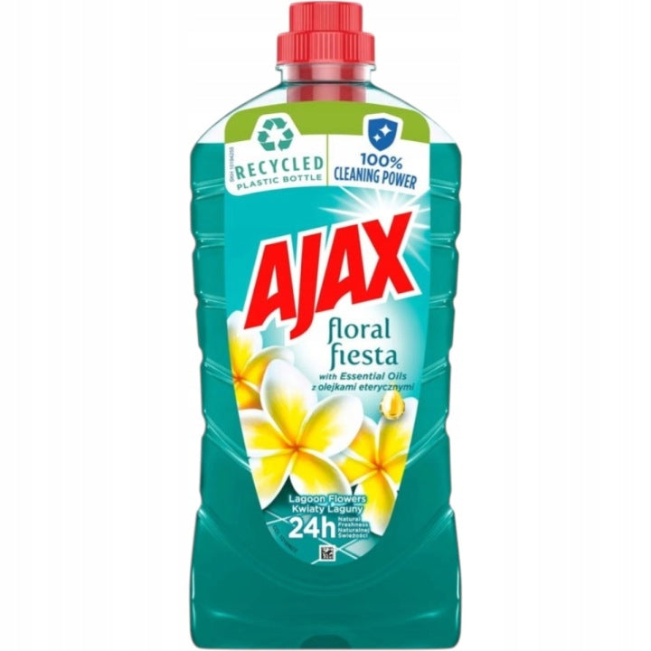 Ajax Płyn do Mycia Podłóg Kwiat laguny 1L Bez Smug 24h Zapachu