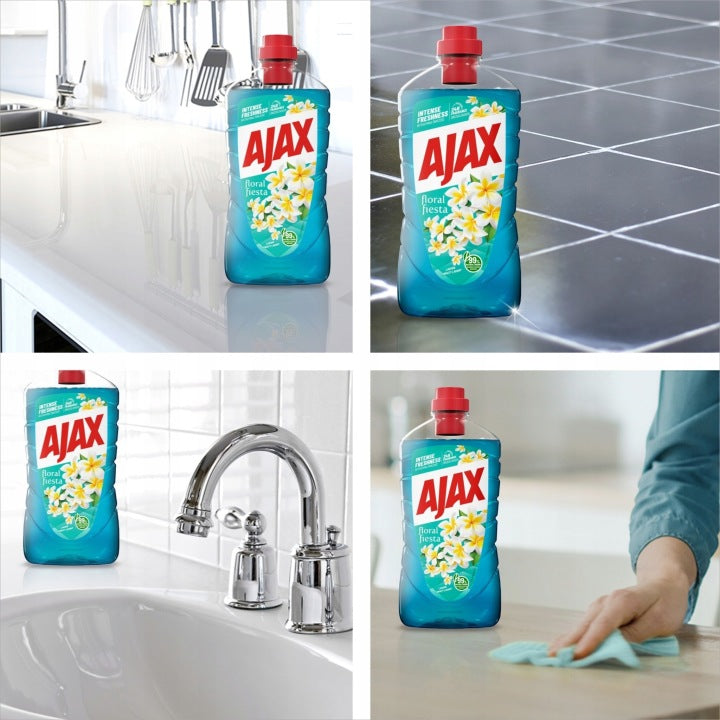 Ajax Płyn do Mycia Podłóg Kwiat laguny 1L Bez Smug 24h Zapachu