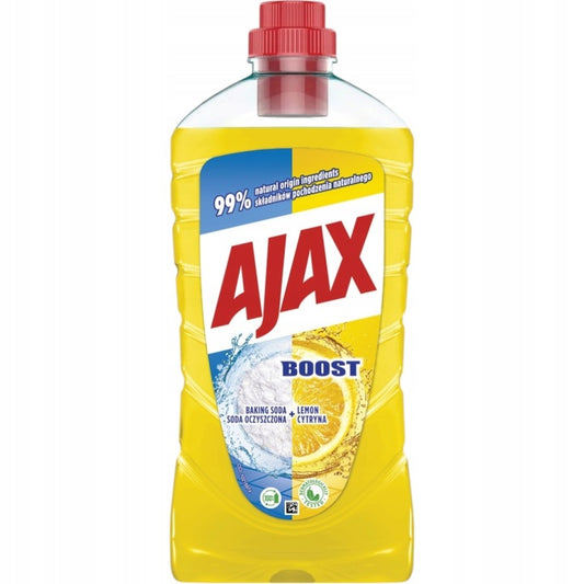 Ajax Płyn do Mycia Podłóg boost cytryna soda 1L Bez Smug 24h Zapachu