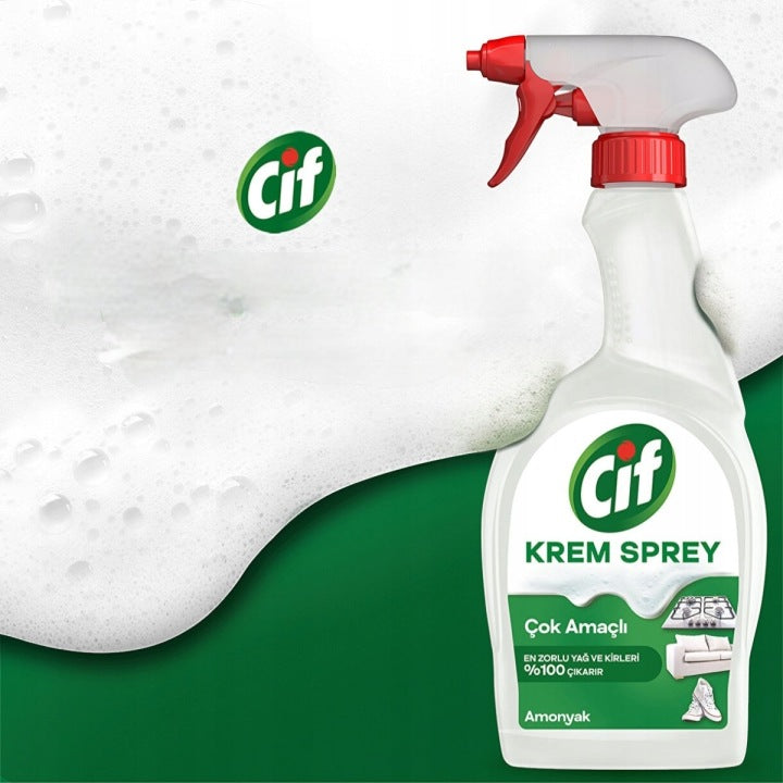 CIF Krem Spray 750 ml Uniwersalny z Amoniakiem Na Tłuszcz do czyszczenia