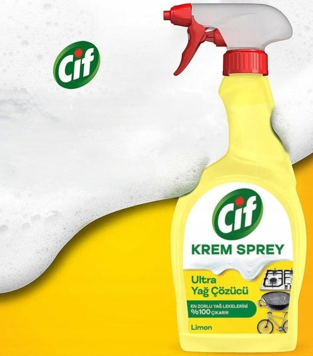 CIF Krem Spray 750 ml cytrynowy Uniwersalny Na Tłuszcz do czyszczenia