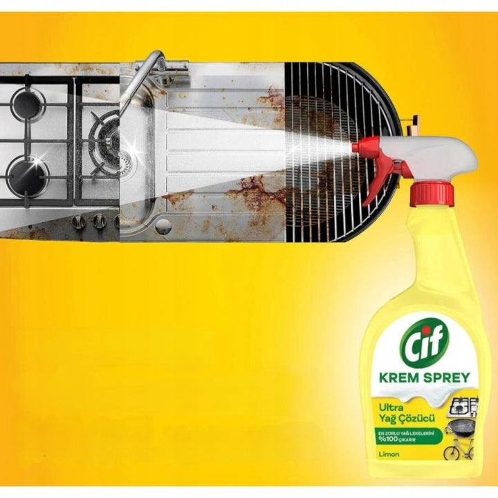 CIF Krem Spray 750 ml cytrynowy Uniwersalny Na Tłuszcz do czyszczenia