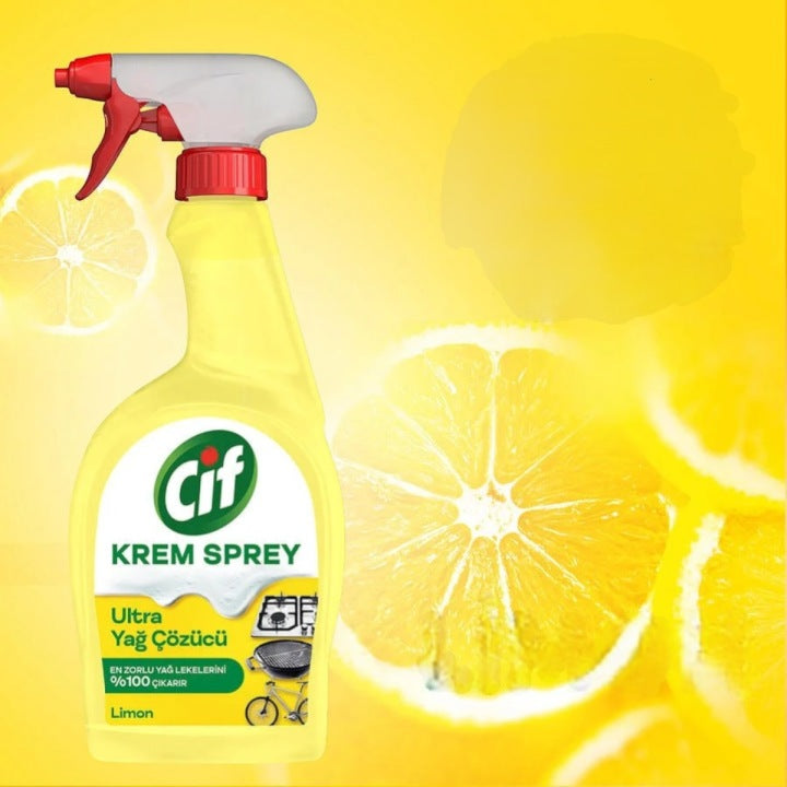 CIF Krem Spray 750 ml cytrynowy Uniwersalny Na Tłuszcz do czyszczenia