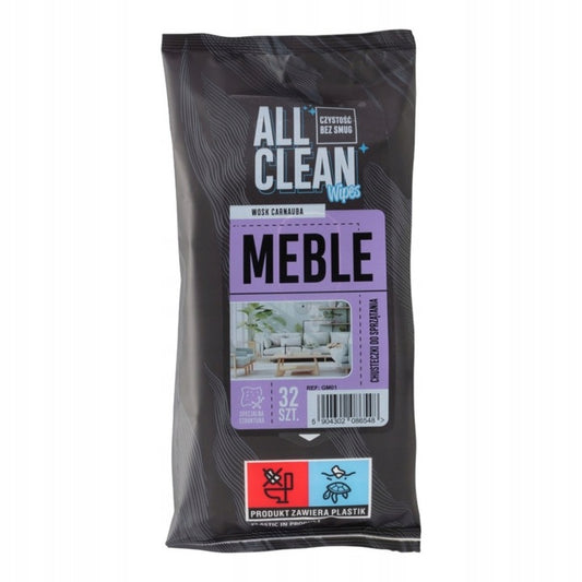 Chusteczki nawilżane do sprzątania MEBLE ALL CLEAN Wipes 1x32 szt