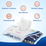 EasyFlow Chusteczki 8x50 szt. nawilżane Easyflow 3w1 do mycia ciała dla seniorów i pacjentów leżących – duży rozmiar, bez alkoholu, z aloesem i rumiankiem