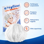 EasyFlow Czepek 2w1 do mycia włosów bez wody z szamponem i odżywką – 10 szt. dla osób leżących i chorych