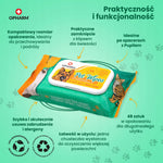 Nawilżane chusteczki do pielęgnacji zwierząt oczy, uszy, ogon 48 szt. Opharm