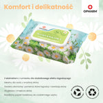 Nawilżany papier toaletowy rumiankowy Opharm 52 szt.