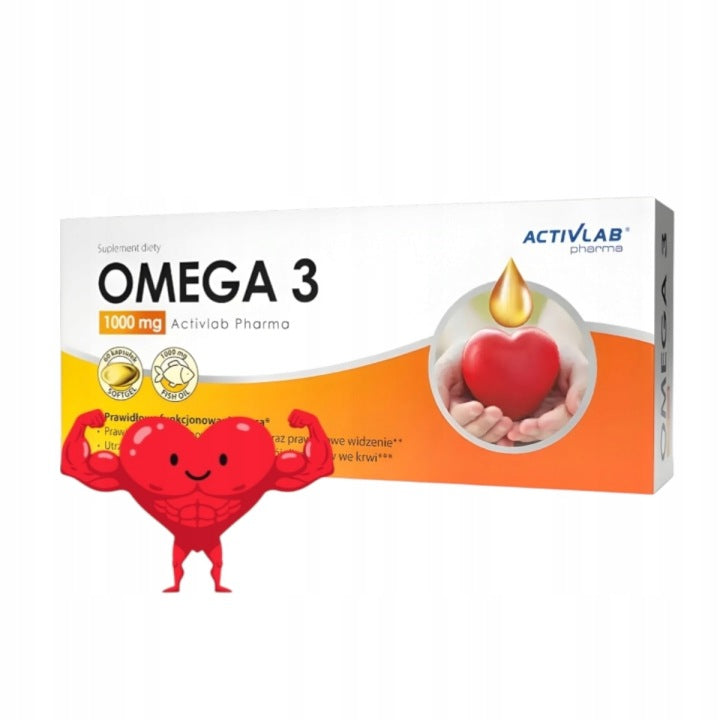 Omega 3 1000 mg 60 kapsułek Activlab serce mózg odporność widzenie