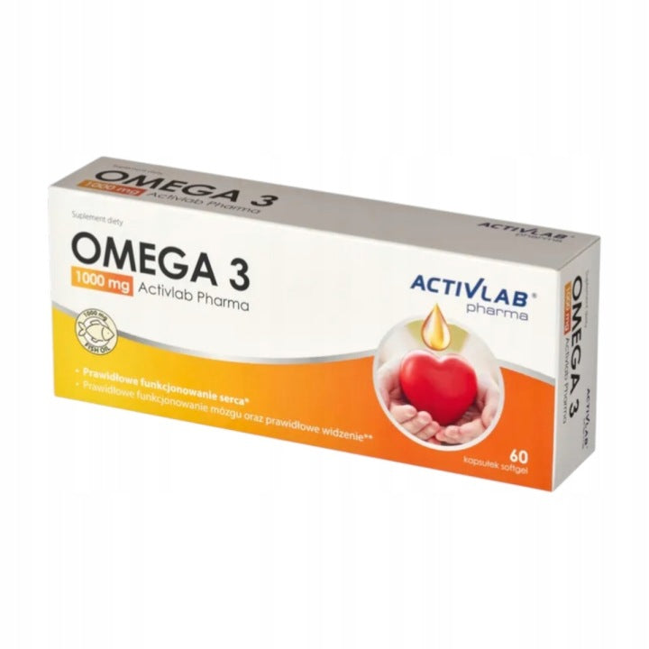 Omega 3 1000 mg 60 kapsułek Activlab serce mózg odporność widzenie