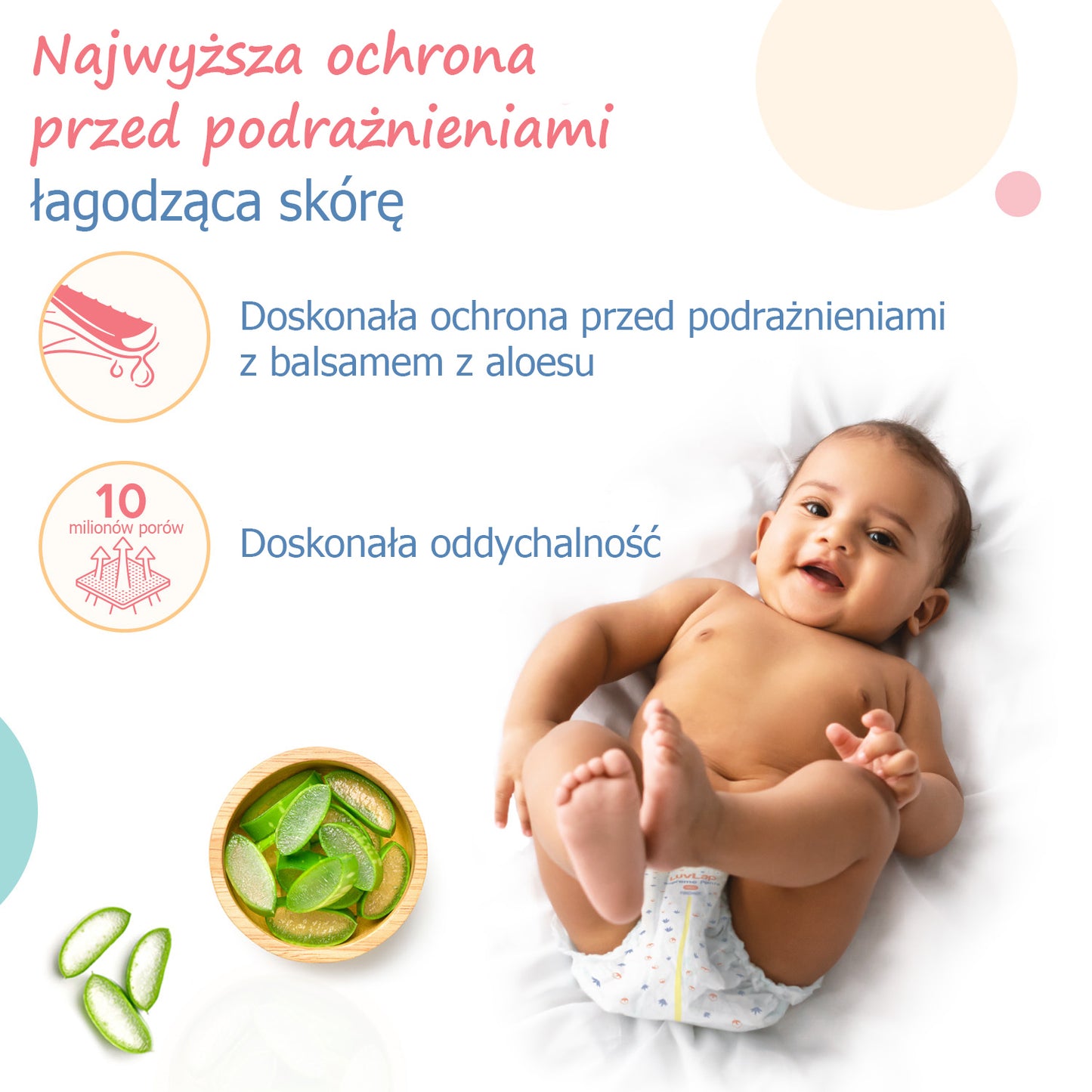 Pieluchomajtki dla dzieci LuvLap z aloesem 12h ochrony