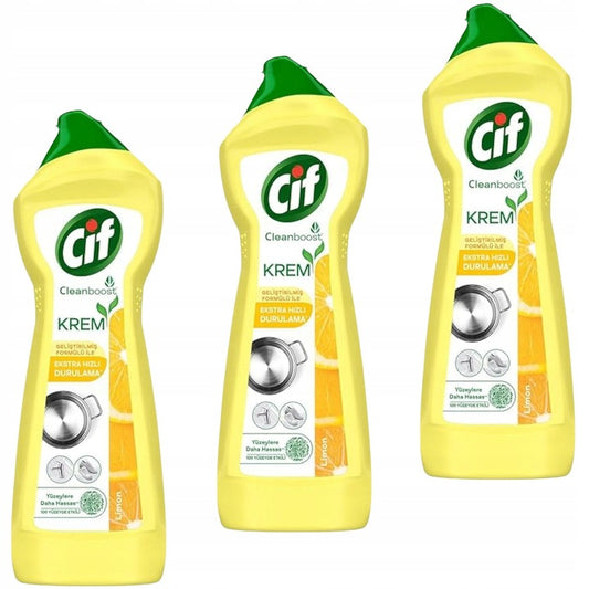 Mleczko do czyszczenia CIF Cleanboost uniwersalne - 3x cytryna 500 ml