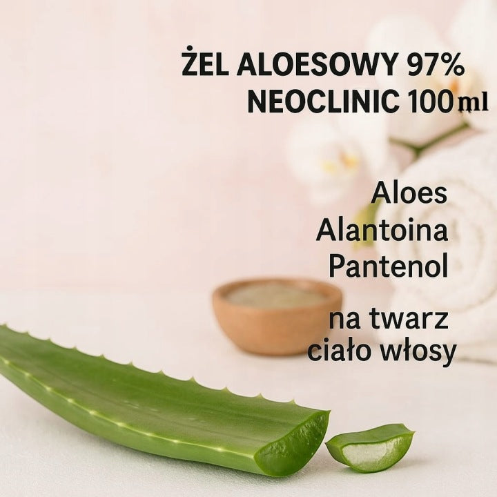 Żel aloesowy 97% NeoClinic 100ml Aloes Alantoina Pantenol twarz ciało włosy