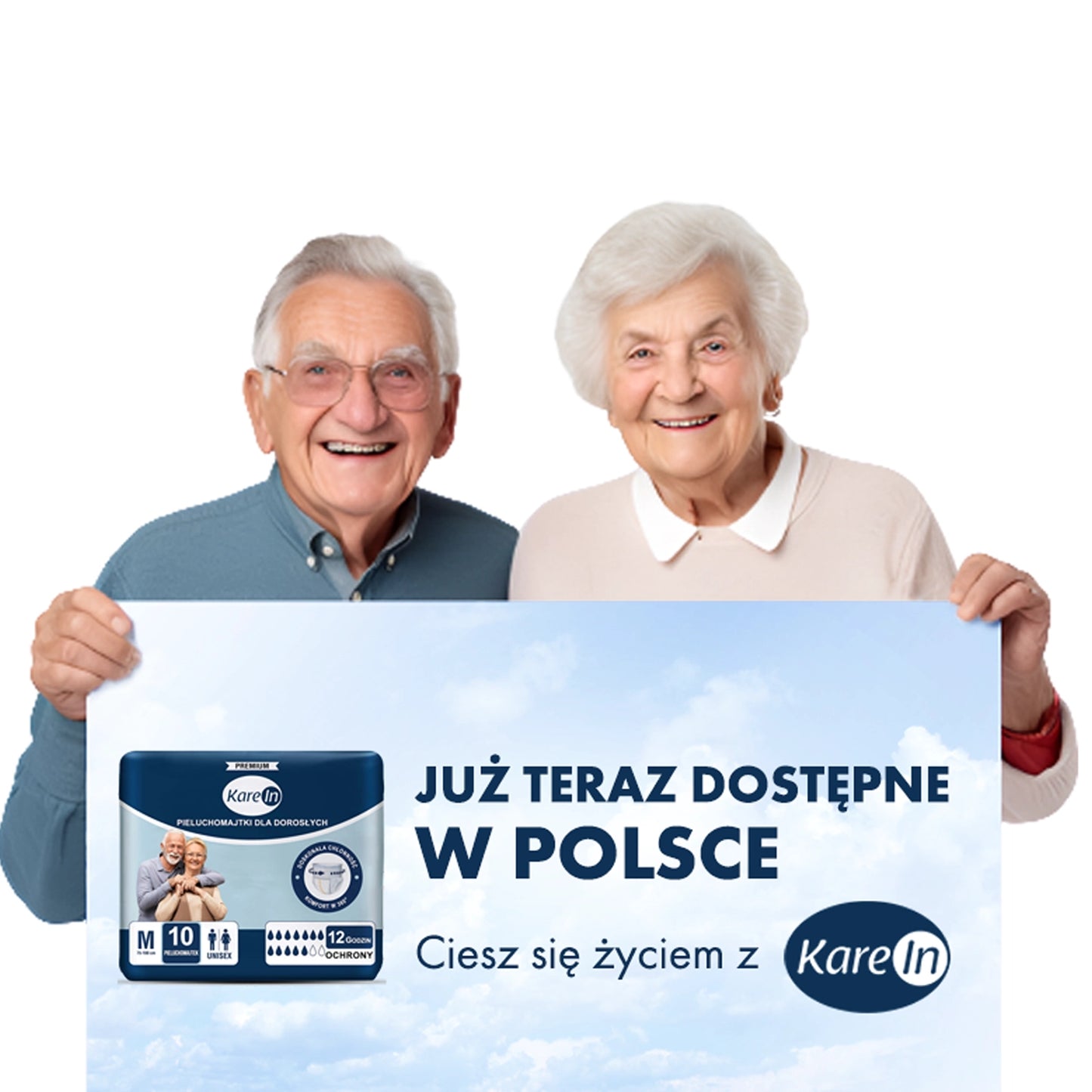 10 szt. - Pieluchomajtki dla dorosłych (do 12h ochrony)  - KAREIN Premium